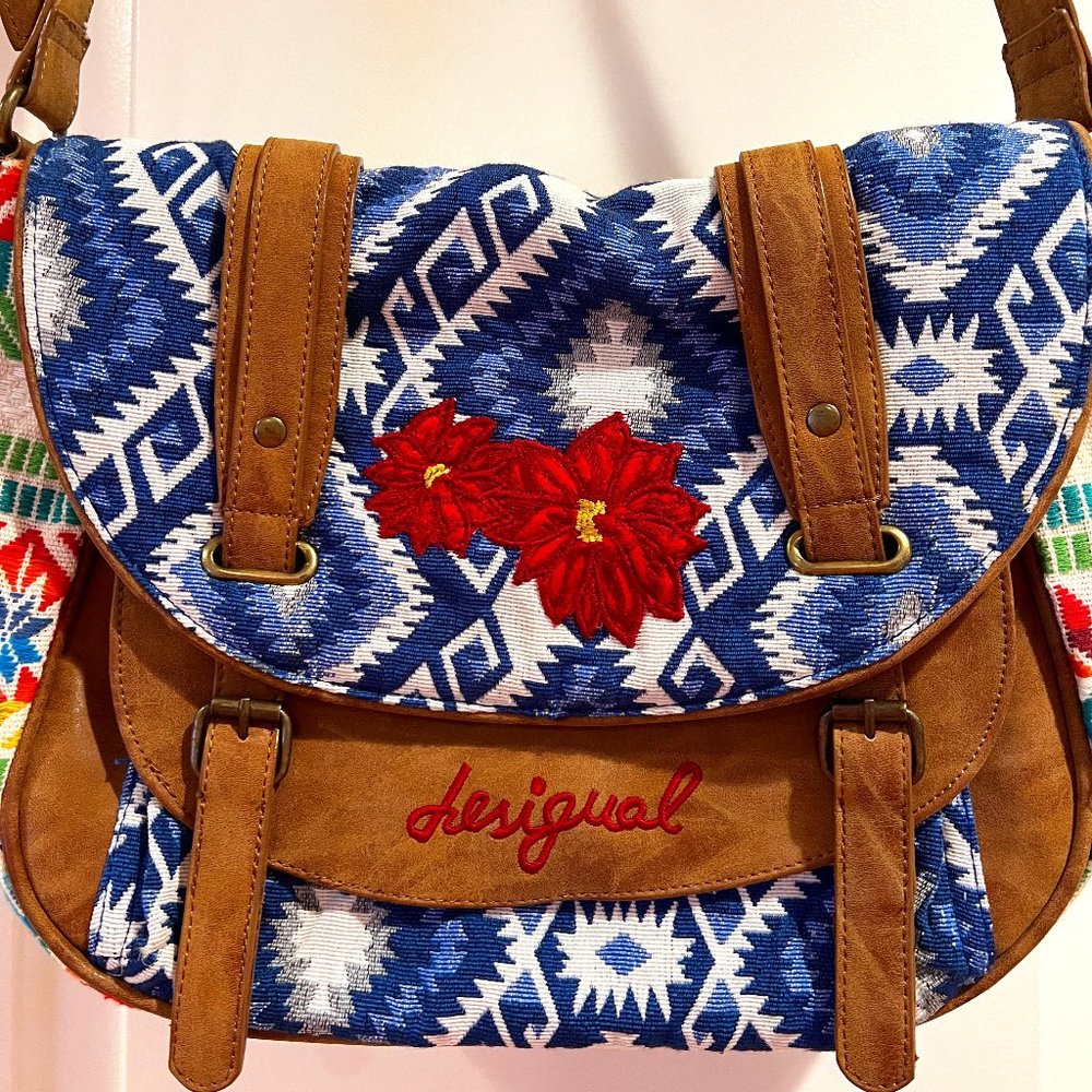 Desigual Bohemian Embroidered Crossbody Bag